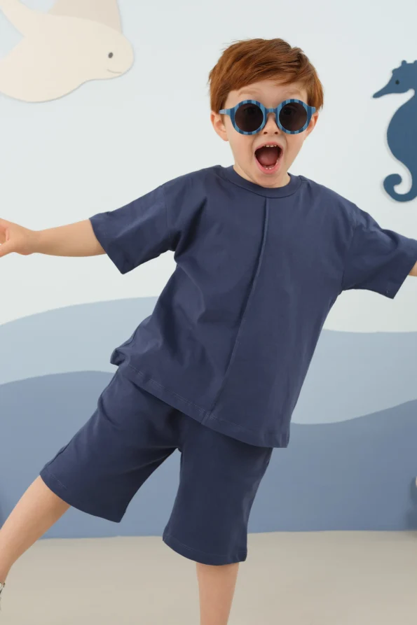 Navy Blue Stitch Detail Set
