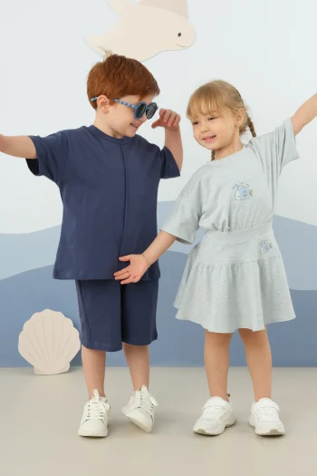 Navy Blue Stitch Detail Set
