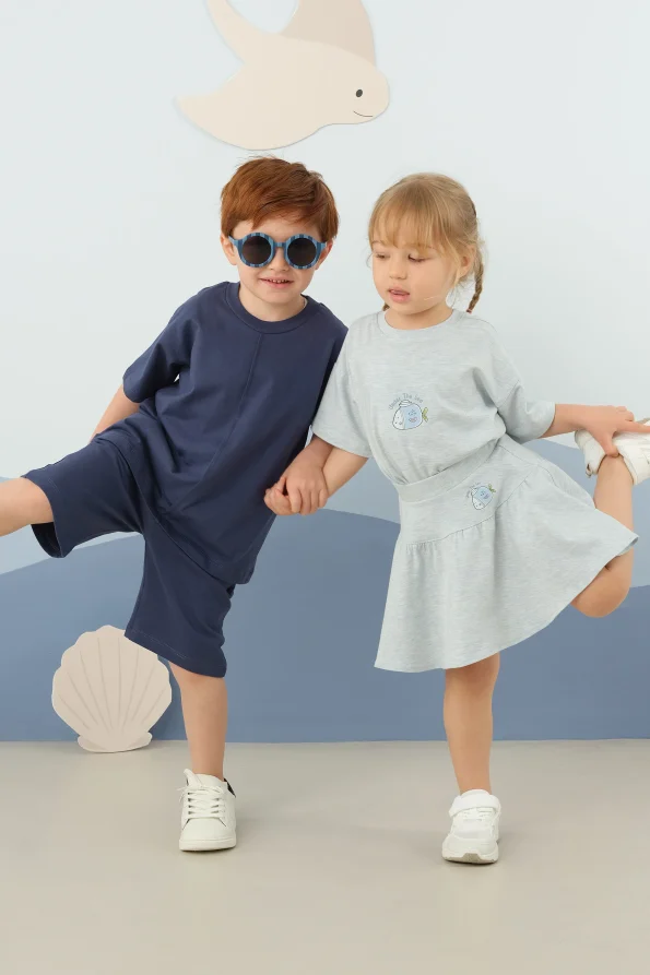 Navy Blue Stitch Detail Set