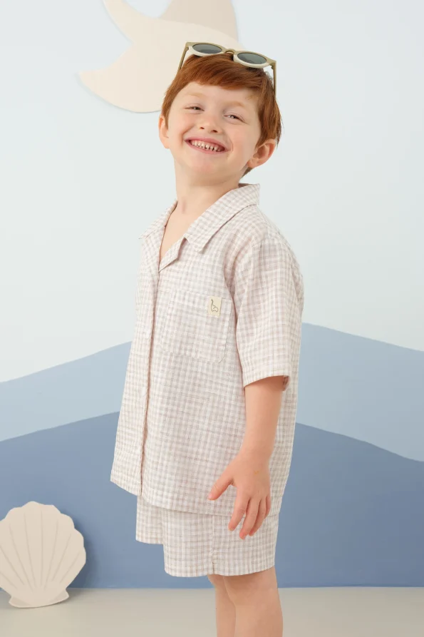 Button Front Soft Set in Milk Coffee