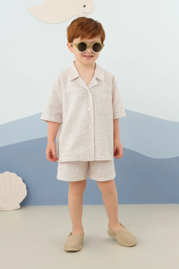 Button Front Soft Set in Milk Coffee
