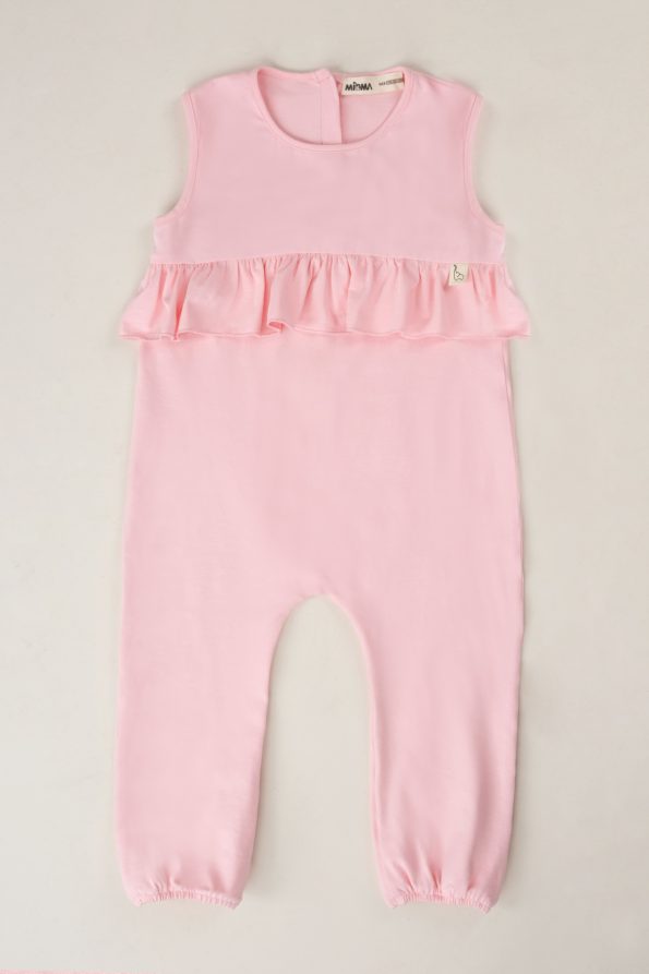 Ruffled Front Pink Jumpsuit