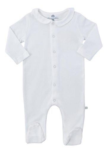 OrganicEra Organic Baby Collar Romper, Ecru