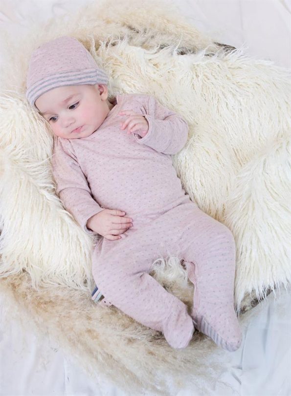 OrganicEra Organic Baby Bodysuit, Rose Melange
