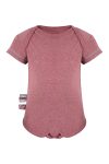 OrganicEra Organic Short Sleeve Bodysuit, Bordeaux Melange