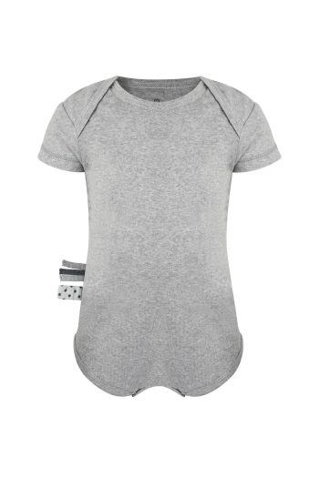 OrganicEra Organic Short Sleeve Bodysuit, Grey Melange