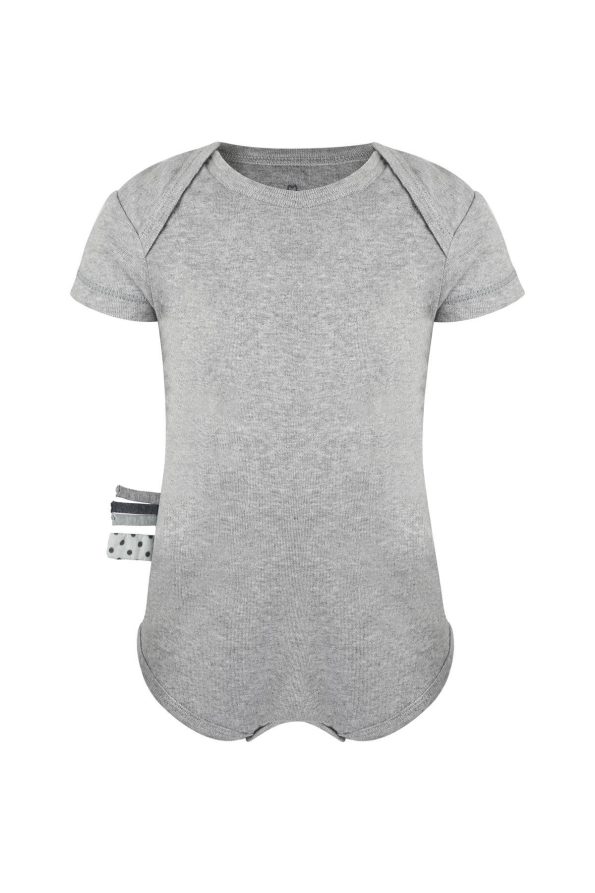 OrganicEra Organic Short Sleeve Bodysuit, Grey Melange