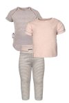 OrganicEra Organic Short Sleeve Bodysuit, Short Sleeve T-shirt, Leggings, 3-Piece Set, Rose Melange