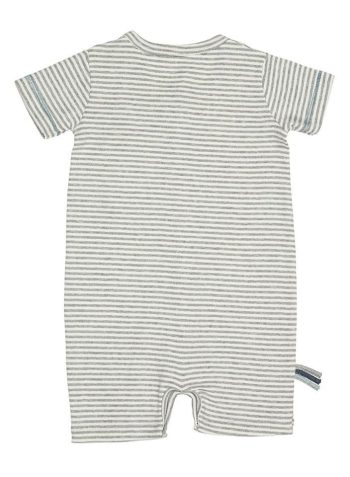 OrganicEra Organic Shorts Romper, Striped, Grey Melange