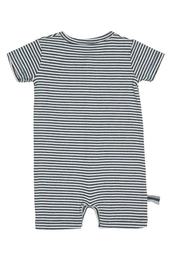 OrganicEra Organic Shorts Romper, Striped, Indigo