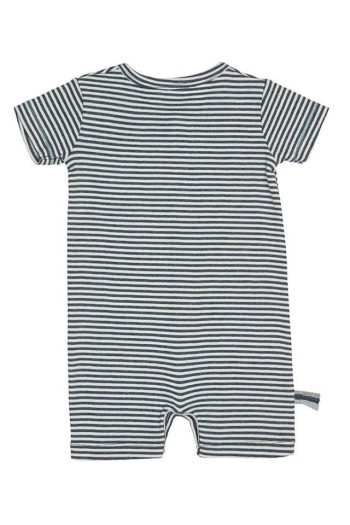 OrganicEra Organic Shorts Romper, Striped, Indigo