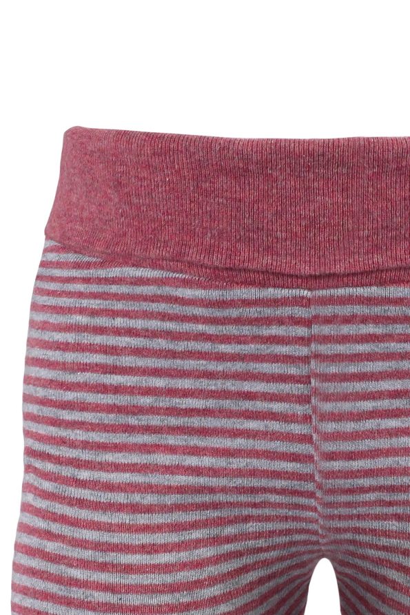 OrganicEra Organic Leggings, Striped, Bordeaux Melange