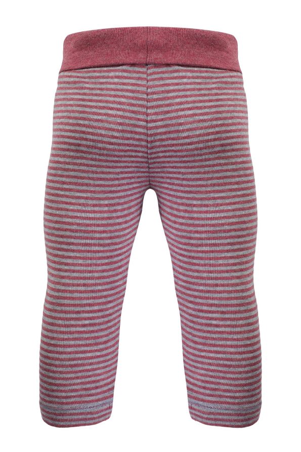OrganicEra Organic Leggings, Striped, Bordeaux Melange