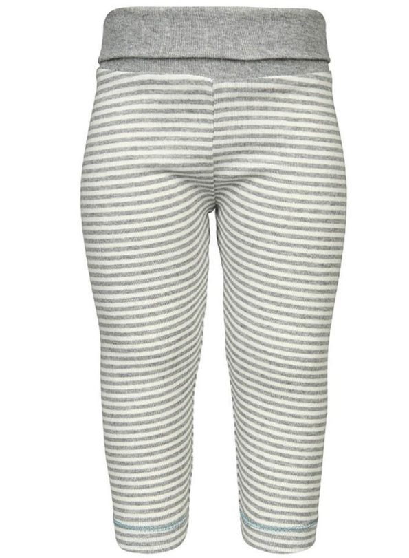 OrganicEra Organic Leggings, Striped, Grey Melange