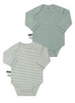 OrganicEra Organic Long Sleeve Baby Bodysuit 2-Pack, Aqua Melange