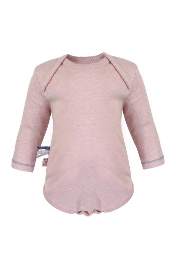 OrganicEra Organic Long Sleeve Baby Bodysuit, Rose Melange