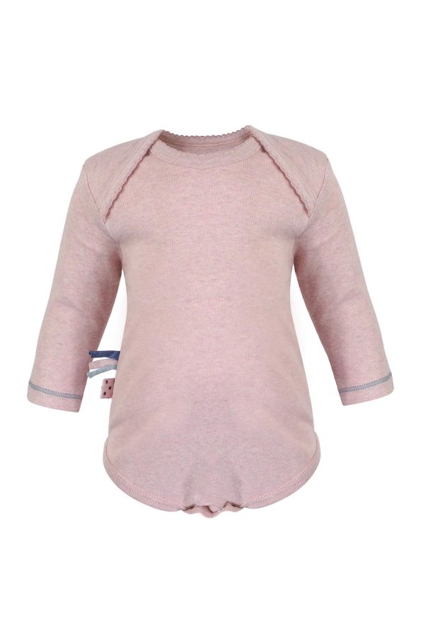 OrganicEra Organic Long Sleeve Baby Bodysuit, Rose Melange