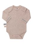 OrganicEra Organic Long Sleeve Baby Bodysuit, Striped, Rose Melange