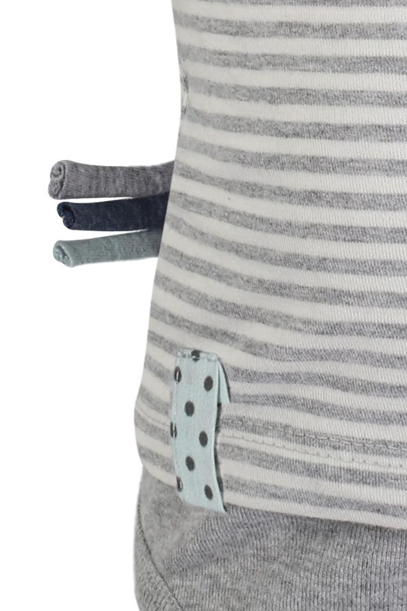 OrganicEra Organic Long Sleeve Baby Bodysuit, Striped, Grey Melange