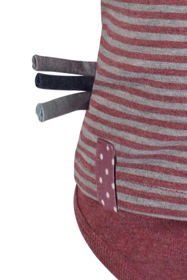 OrganicEra Organic Long Sleeve T-Shirt for Babies, Striped, Bordeaux Melange