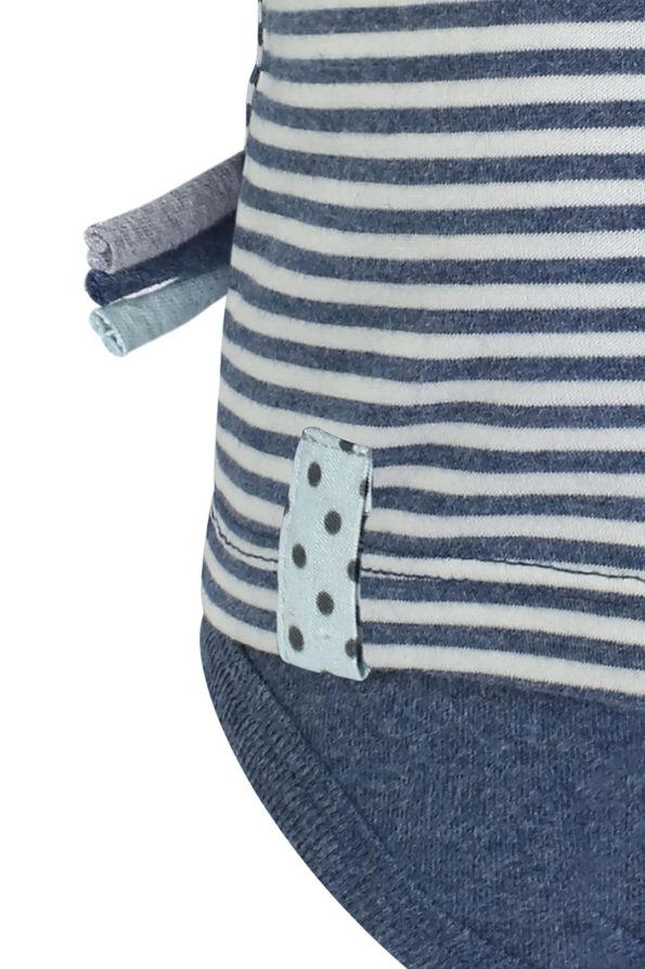 OrganicEra Organic Long Sleeve Baby Bodysuit, Striped, Indigo Melange