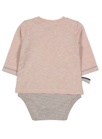 OrganicEra Organic Long Sleeve T-shirt Bodysuit, Rose Melange