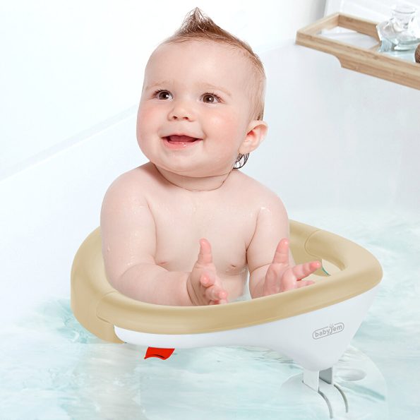 Beige Side-Opening Bath & Feeding Seat