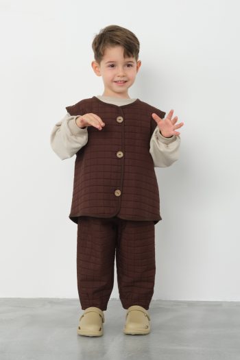 Oversized Vest in Dark Brown