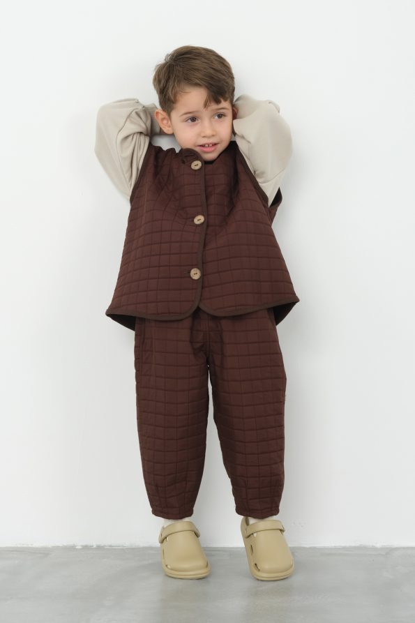 Oversized Vest in Dark Brown