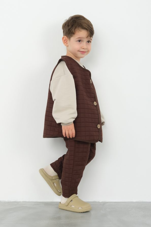 Oversized Vest in Dark Brown