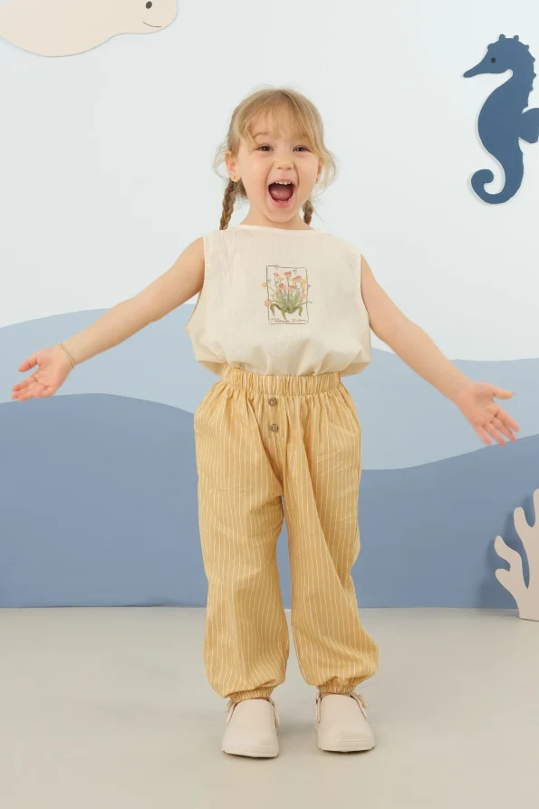 Elastic Cuff Mustard Trousers