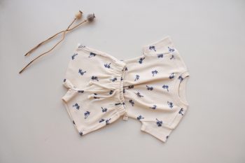 Palm Print Ribbed Shorts Set