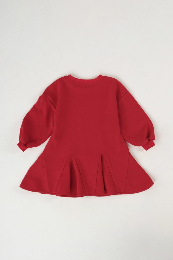 Color Block Sweat Dress Red