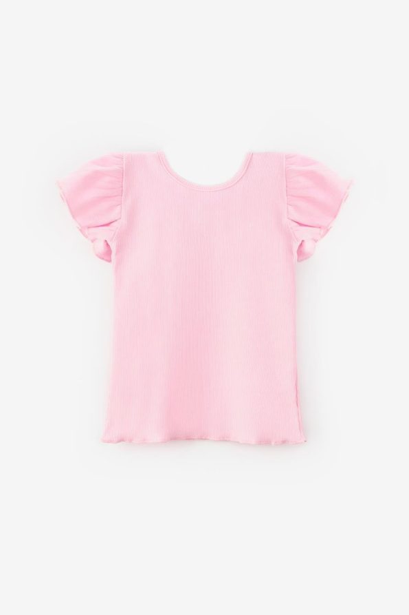 Pink Cross-Back Trim Girl's T-Shirt - Julie