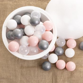 Pink-Silver-White-Transparent Pool Balls Pack of 50, 7 cm