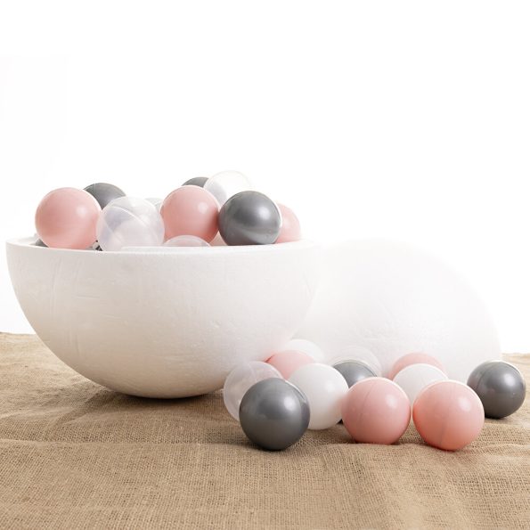 Pink-Silver-White-Transparent Pool Balls Pack of 50, 7 cm