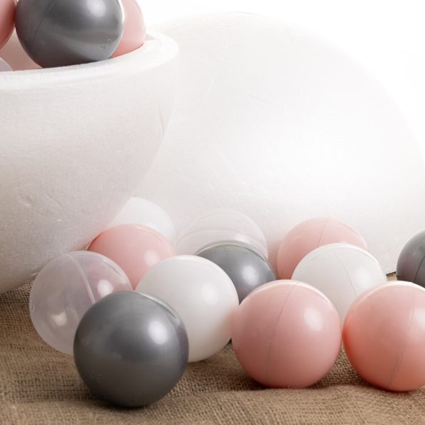 Pink-Silver-White-Transparent Pool Balls Pack of 50, 7 cm