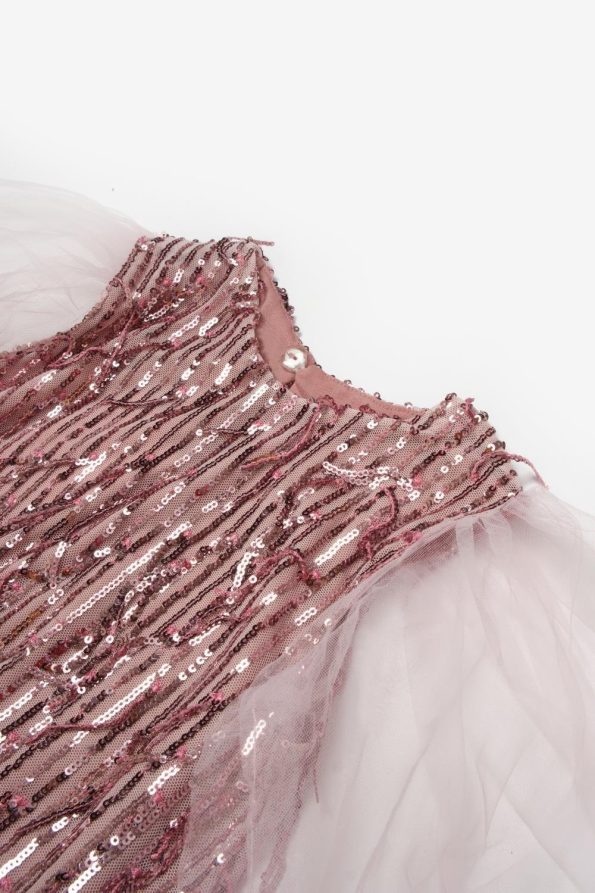 Pink Sequin Fringed Dress for Girls - Emery