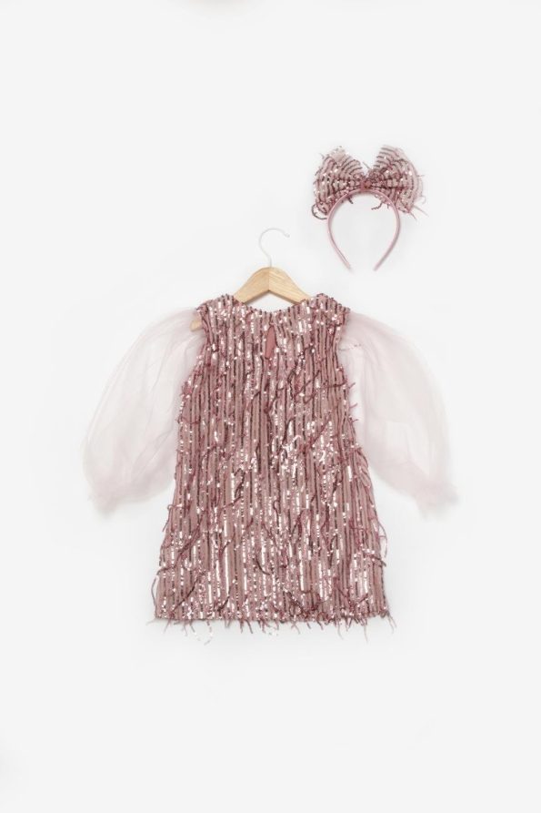 Pink Sequin Fringed Dress for Girls - Emery