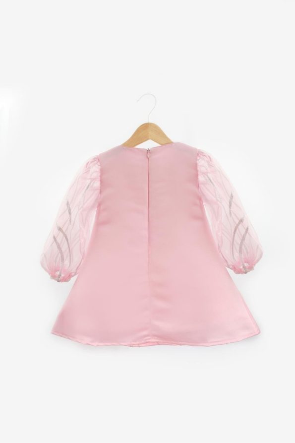 Pink Glitter Detail Girls Dress - Corrine