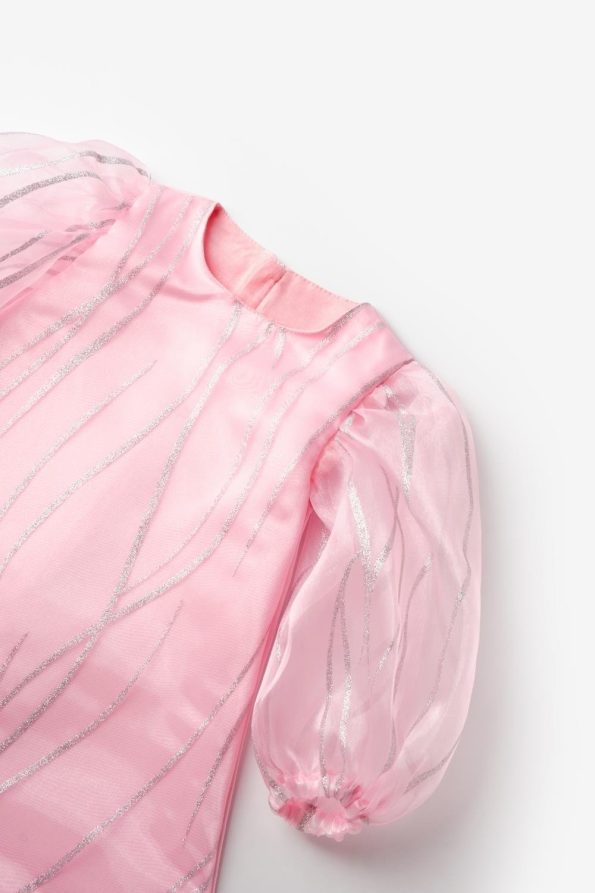 Pink Glitter Detail Girls Dress - Corrine