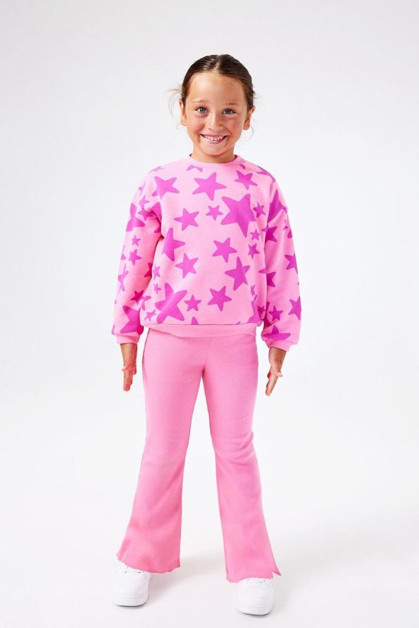 Pink Star Pattern Girls' Tracksuit - Gemma