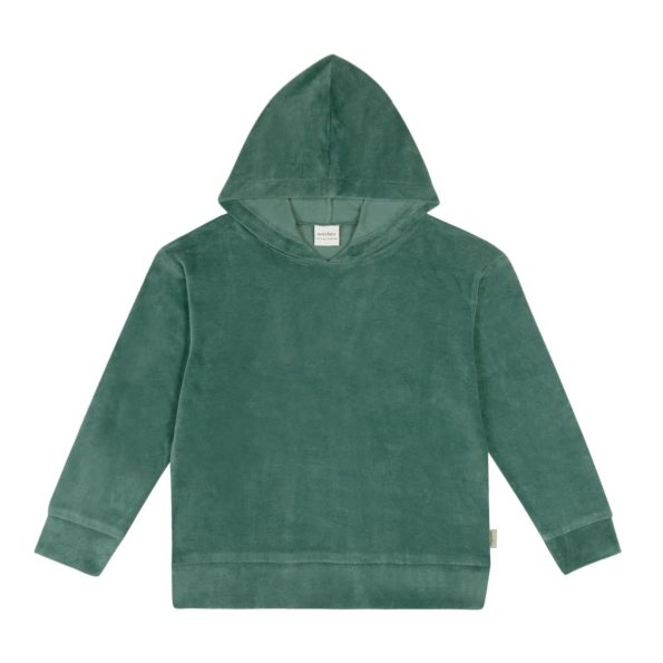 Petrol Velvet Hooded Tracksuit Set