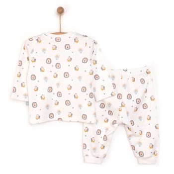 Boys' Interlock Pijama Set with Snap-Button Bicycle Neck in Dark Yellow