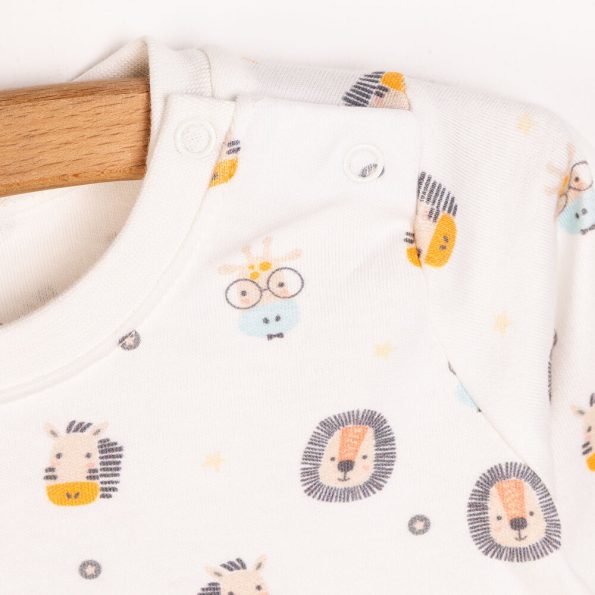 Boys' Interlock Pijama Set with Snap-Button Bicycle Neck in Dark Yellow