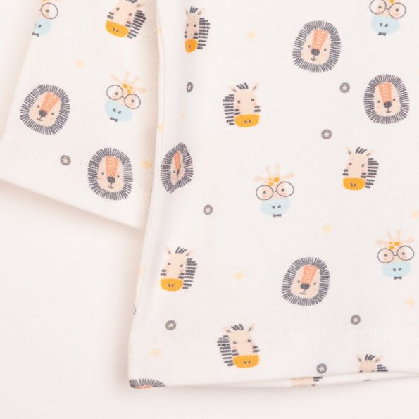Boys' Interlock Pijama Set with Snap-Button Bicycle Neck in Dark Yellow