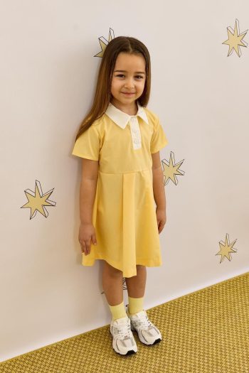 Yellow Polo Collar Dress
