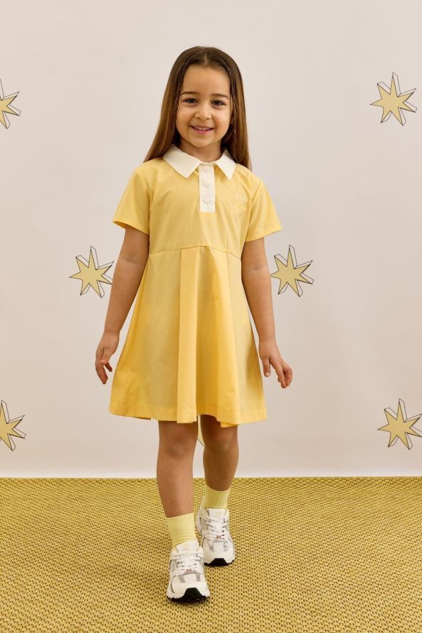 Yellow Polo Collar Dress