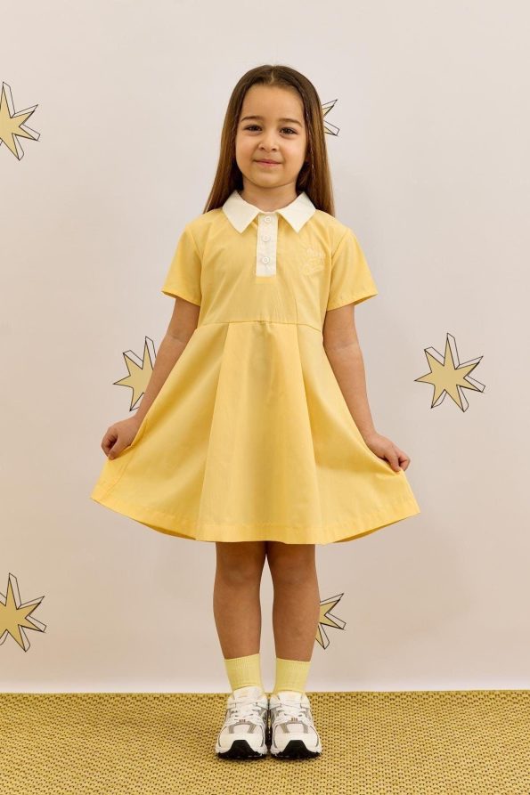Yellow Polo Collar Dress