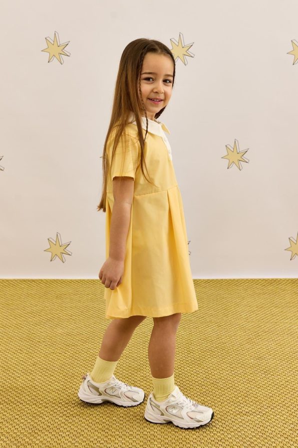 Yellow Polo Collar Dress
